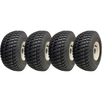 15x6.00-6 Grass Lawnmower Wheels Tyres Fitted on Rims 20mm Bearings (Set of 4)