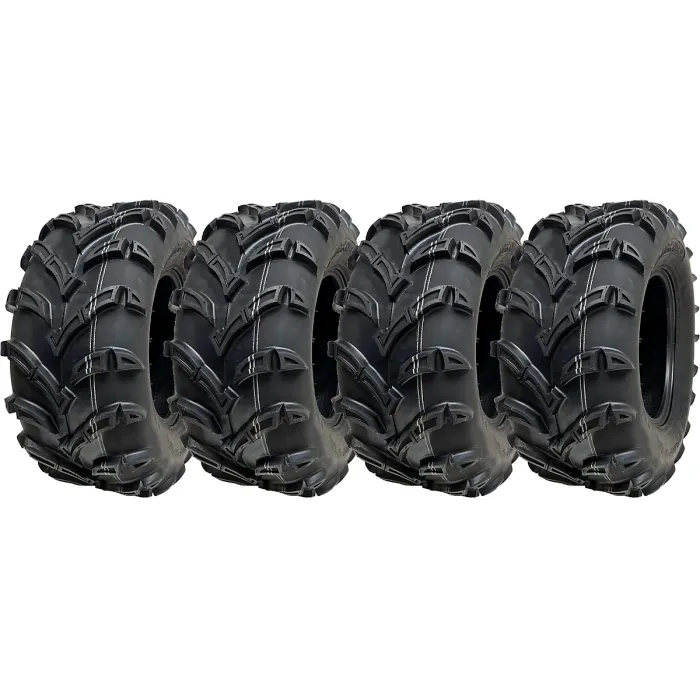 25x10.00-12 ATV Quad Tyres 6ply Wanda P377 E-Marked Road Legal 50J (Set of 4)