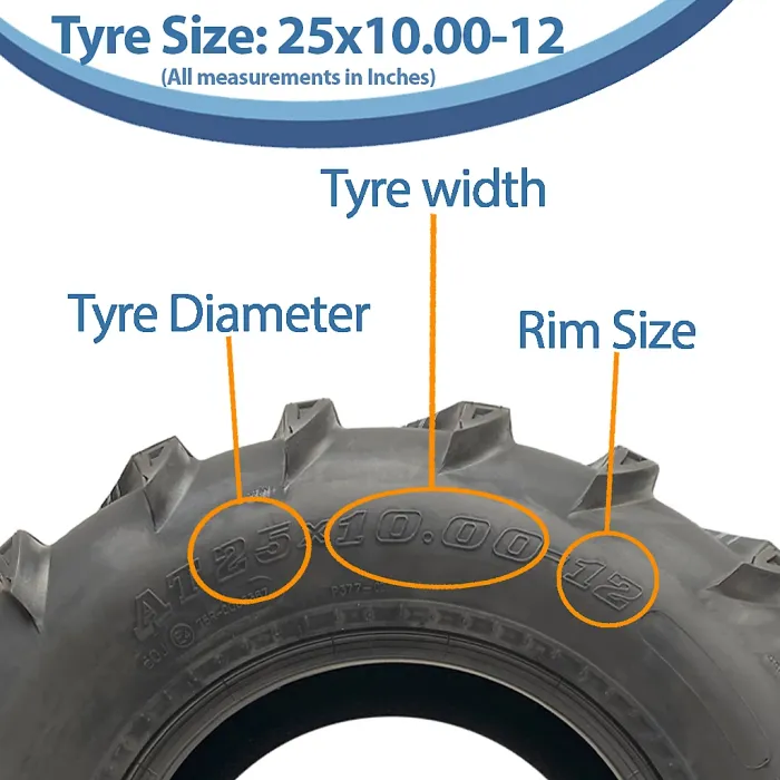 25x10.00-12 ATV Quad Tyres 6ply Wanda P377 E-Marked Road Legal 50J (Set of 4)