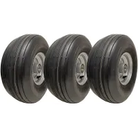 15x6.00-6 Multi Rib Lawnmower Wheels 6ply P508 Tyre Rim 20mm Bearings (Set of 3)