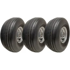 15x6.00-6 Multi Rib Lawnmower Wheels 6ply P508 Tyre Rim 20mm Bearings (Set of 3)