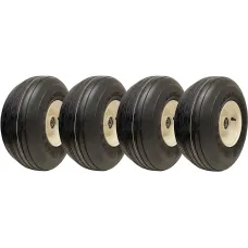 15x6.00-6 Multi Rib Lawnmower Wheels 6ply P508 Rim & Cap 25mm Bearing (Set of 4)
