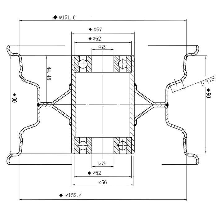 15x6.00-6 Multi Rib Lawnmower Wheels 6ply P508 Tyre Rim 25mm Bearings (Set of 3)