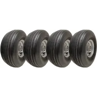 15x6.00-6 Multi Rib Lawnmower Wheels 6ply P508 Tyre Rim 25mm Bearings (Set of 4)