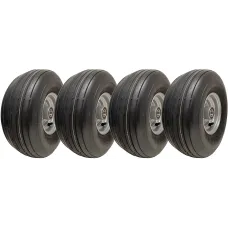 15x6.00-6 Multi Rib Lawnmower Wheels 6ply P508 Tyre Rim 25mm Bearings (Set of 4)