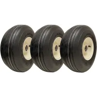 15x6.00-6 Multi Rib Lawnmower Wheels 6ply P508 Rim & Cap 20mm Bearing (Set of 3)