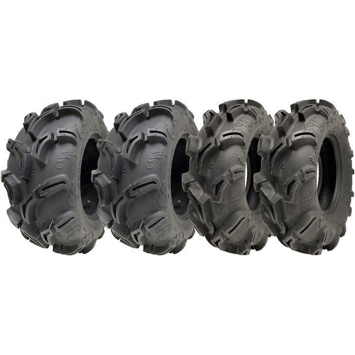 25x10.00-12 & 25x8.00-12 ATV 6ply Tyres WU24 OBOR Scoprio Road Legal (Set of 4)