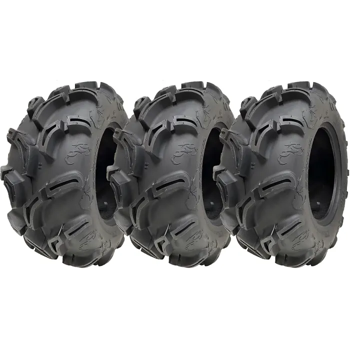 25x10.00-12 6ply ATV 255/65-12 Tyres WU24 OBOR Scoprio 50J Road Legal (Set of 3)