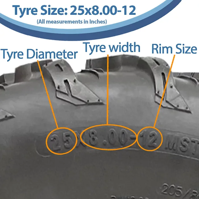 25x8.00-12 (205/80-12) 4ply ATV Tyre P3080 OBOR Pinacle 61K E-Marked Road Legal