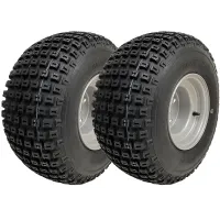 18x9.50-8 ATV Knobby Tyres Fitted on 4 Stud 4 Inch PCD Rim Wanda P322 (Set of 2)