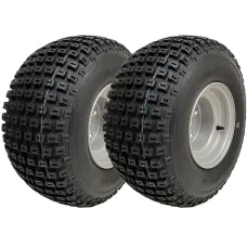 18x9.50-8 ATV Knobby Tyres Fitted on 4 Stud 4 Inch PCD Rim Wanda P322 (Set of 2)