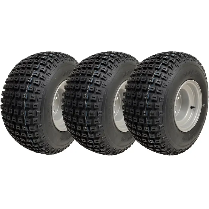 18x9.50-8 ATV Knobby Tyre Fitted on 4 Stud 100mm PCD Rim Wanda P322 (Set of 3)
