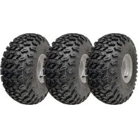 22x11.00-8 Utility ATV Tyres P334 Wheels 4ply 4 Inch PCD Steel Rims (Set of 3)