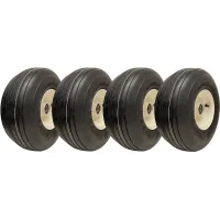 15x6.00-6 Multi Rib Lawnmower Wheels 6ply P508 Rim & Cap 20mm Bearing (Set of 4)