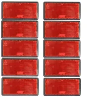 Red Large Rear Reflector 10 Pack Trailer Fence Gate Post Self-Adhesive