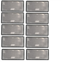 Large White Clear Reflector 10 Pack Trailer Fence Gate Post Self-Adhesive