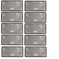 Large White Clear Reflector 10 Pack Trailer Fence Gate Post Self-Adhesive