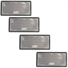 White Large / Clear Reflector 4 Pack Trailer Fence Gate Post Self-Adhesive
