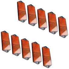 Amber Large Rectangular Side Reflector Pack of 10 Trailer Fence Gate Post TR067