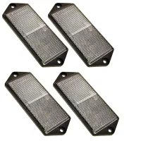 Clear Large Rectangular Front White Reflector Pack of 4 Trailer Fence Post TR070