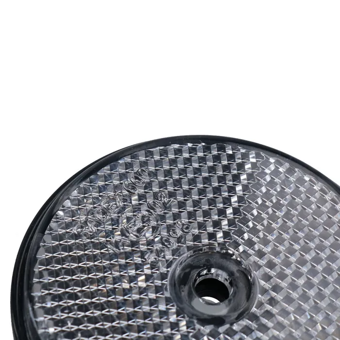 Clear Round Front Reflector White Pack of 10 for Trailers Fence Gate Posts TR069