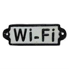 Wi-Fi Wifi Cast Iron Sign Plaque Door Wall Fence Post Cafe Shop Pub Hotel Bar