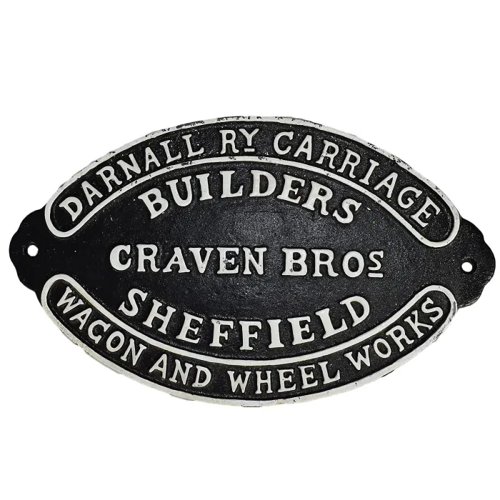 Darnall Coach Carriage Cast Iron Sign Plaque Wall Fence Gate Wagon Builder