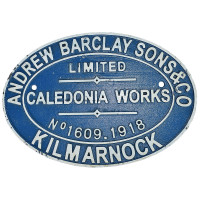 Andrew Barclay Railway Cast Iron Sign Plaque Wall Garage Train Shop Kilmarnock