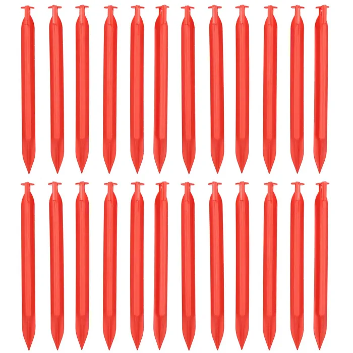 24pc Heavy Duty Plastic Tent Awnings Marquees Pegs For Camping 220mm Long