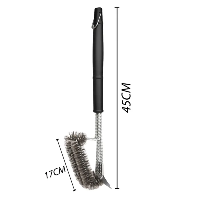 SHATCHI BBQ Cleaning, Scraper Stainless Steel Bristles-Barbecue Wire Brush Grate Cleaner