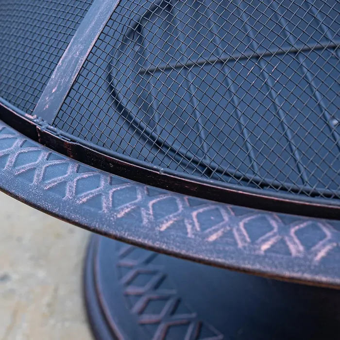 Toscana Firepit Powder Coated Steel Outdoor Garden Fire Pit Log Wood Burner with Integrated Fuel Gate H50 x W75 x D75cm