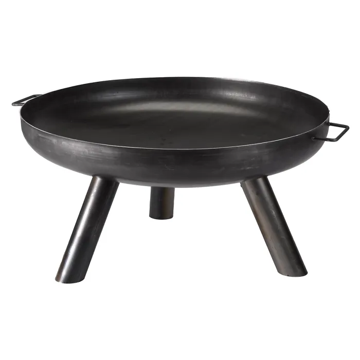 Grande Caldera Large Brushed Steel Firebowl with Stable Base - Use with Logs or Briquettes - Outdoor Heating - 40 x 80cm