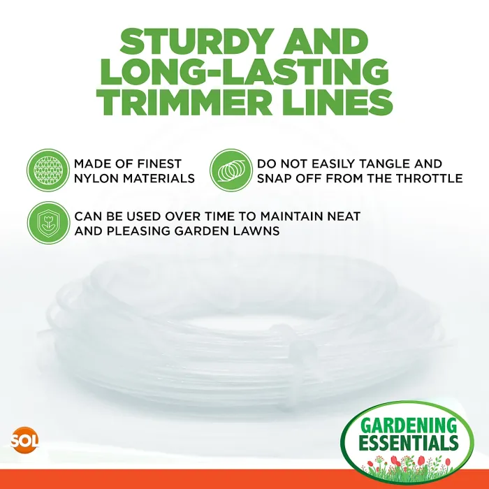 2pk Strimmer Wire 1.2mm x 20m Heavy Duty Strimmer Line Clear Strimmer Cord Grass Trimmer Wire Cable