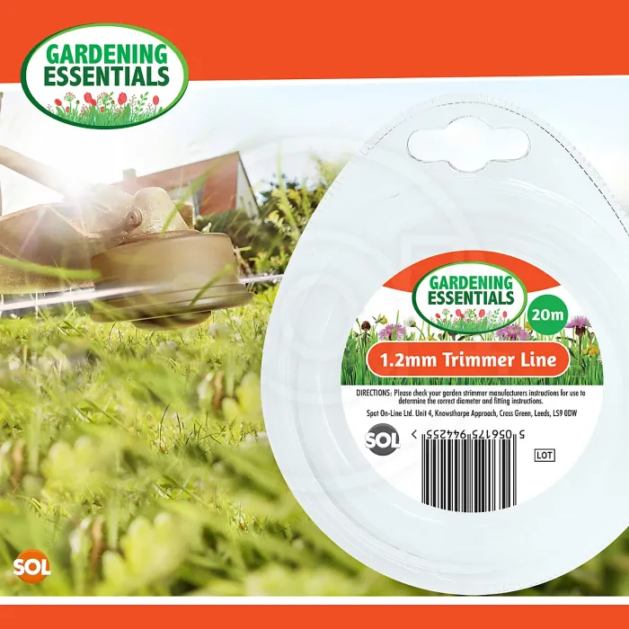 2pk Strimmer Wire 1.2mm x 20m Heavy Duty Strimmer Line Clear Strimmer Cord Grass Trimmer Wire Cable