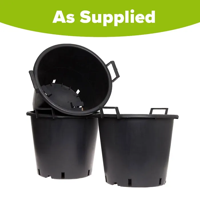 YouGarden 3 x Heavy Duty 50 Litre Plant Pots, 50cm Diameter - Plastic Planters for Outdoor Plants, Large Containers for Gardens, P