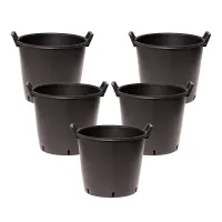 YouGarden 5 x Heavy Duty 50 Litre Plant Pots, 50cm Diameter - Plastic Planters for Outdoor Plants, Large Containers for Gardens, P