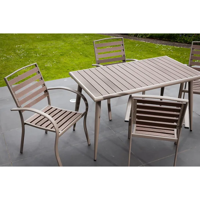 Ashdown 130cm x 70cm Outdoor Patio Table and 4 Chair Set