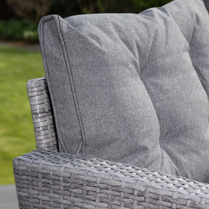 Piana Grey Outdoor Rattan Corner Sofa with Table and Bench
