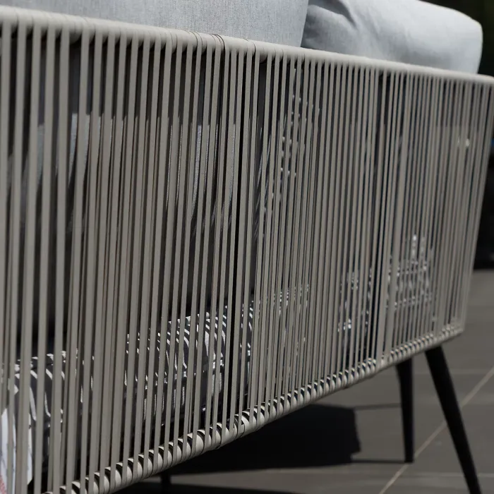 Sartene Outdoor Dining Set - Corner Sofa, Dining Table, 2 x Stools