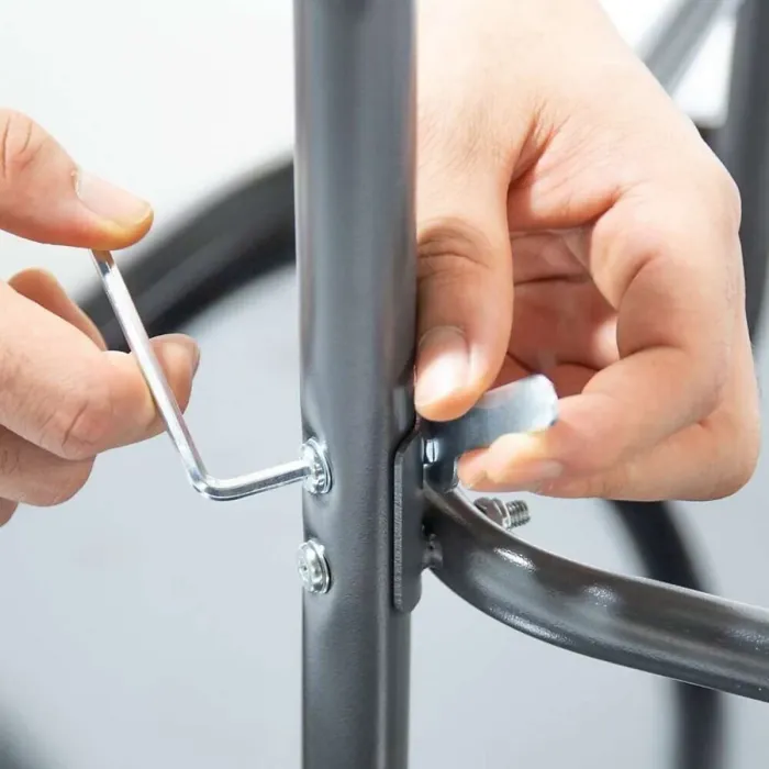 Primrose 6 Seater Garden Furniture Dining Set with Reversible Cushions and Crank Parasol in Grey