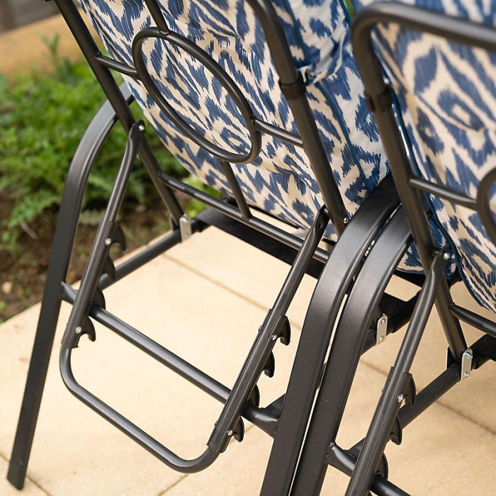 Primrose 6 Seater Dining Furniture Reclining Foot Stools Blue and Coffee Table