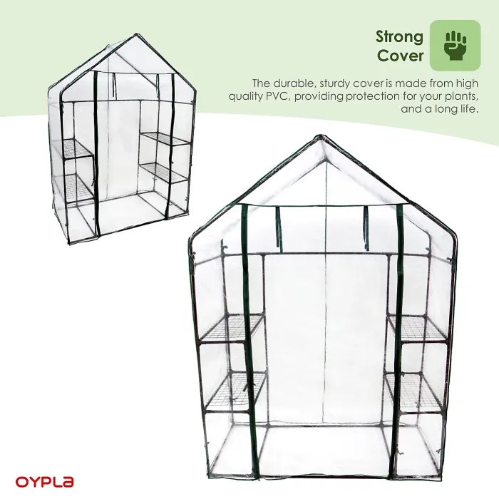 Oypla 3-Tier 4 Shelf Mini Walk-in Growhouse Garden Greenhouse