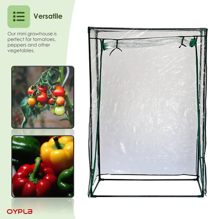 Oypla Growbag Tomato Growhouse Garden Greenhouse with PVC Cover - 150x100x50cm
