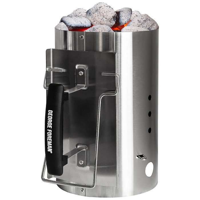 George Foreman Chimney BBQ Starter Quick-Fire Large Stainless Steel GFCMS19