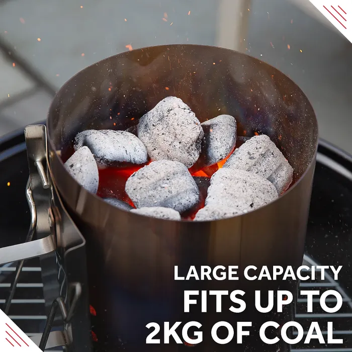 George Foreman Chimney BBQ Starter Quick-Fire Large Stainless Steel GFCMS19