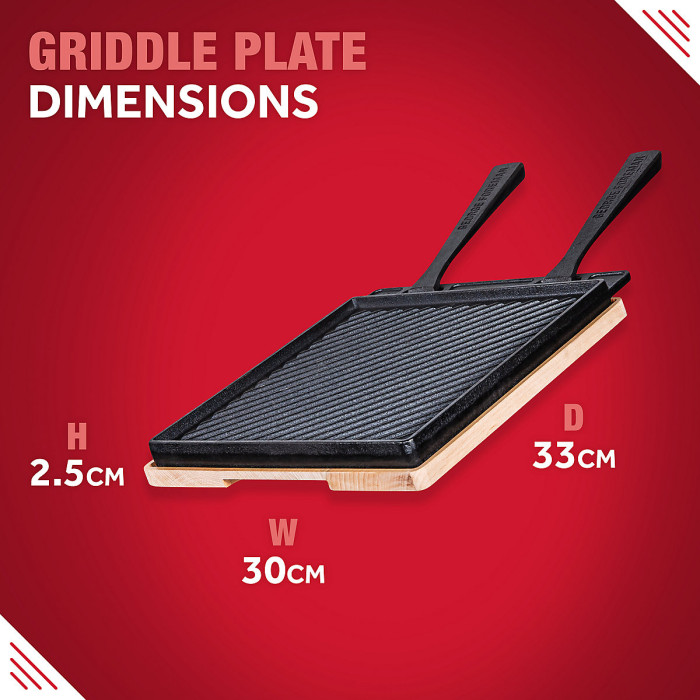 George Foreman Griddle Plate Dual Sided Smooth Portable Grill Pan BBQ GFDSGP01