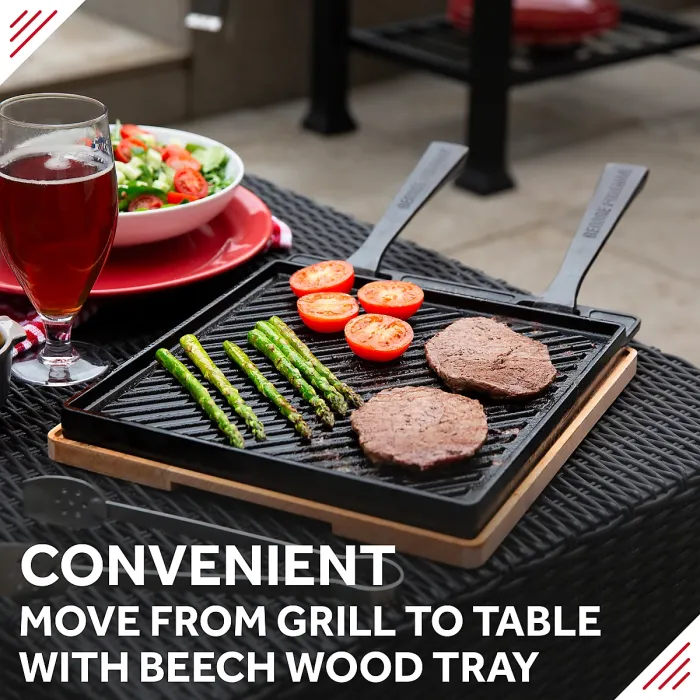 George Foreman Griddle Plate Dual Sided Smooth Portable Grill Pan BBQ GFDSGP01