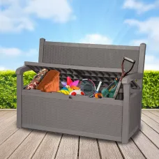 EASYLIFE Garden Storage Bench - Weatherproof Outdoor Seat with Hidden Storage for Tools & Accessories