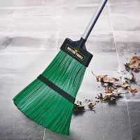 Telescopic Garden Broom with Hard Bristles, Heavy Duty Outdoor Brush, Washable PVC Head, 89-127cm
