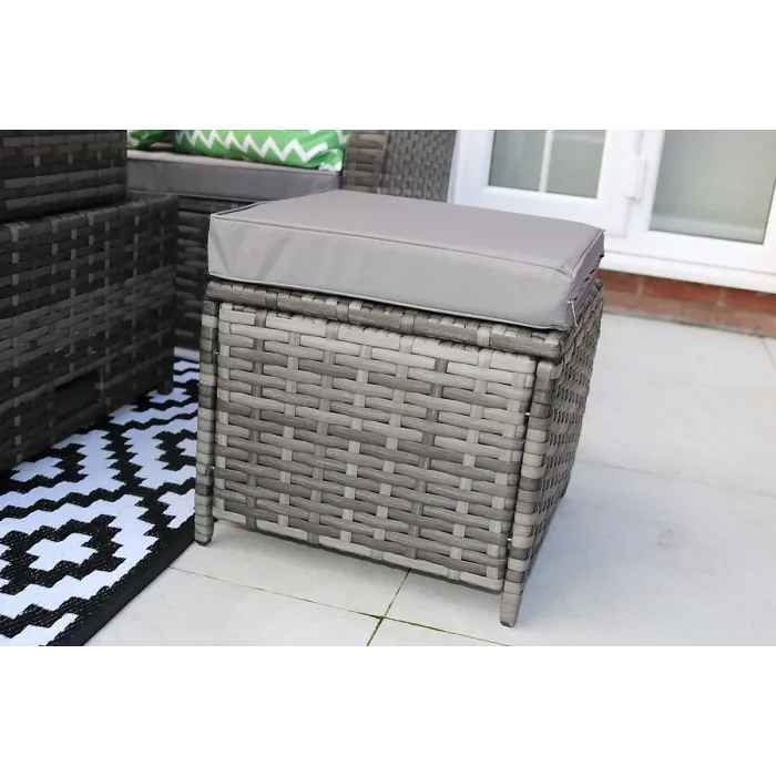 ROSEN 9 SEATER CORNER SOFA RISING TABLE & STORAGE BENCH SETS IN GREY